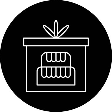 Pasta Kutusu Vektörü Kabartma Simgesi Tasarımı