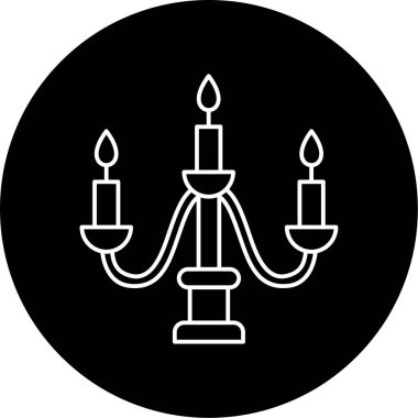 Şamdan Vektör Kabartma Simgesi Tasarımı