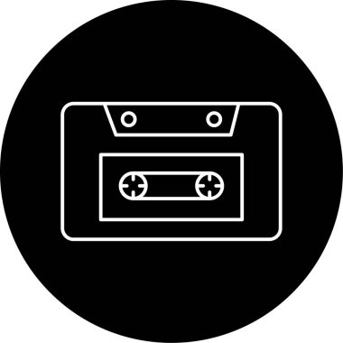 Kaset Vektörü Kabartma Simgesi Tasarımı