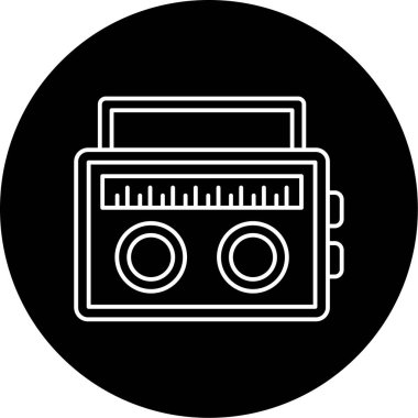 Radyo Vektörü Şekil Simgesi Tasarımı