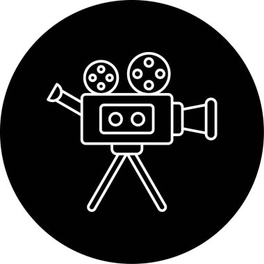 Video Kamera Vektörü Kabartma Simgesi Tasarımı