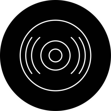Lp Disk Vektörü Kabartma Simgesi Tasarımı