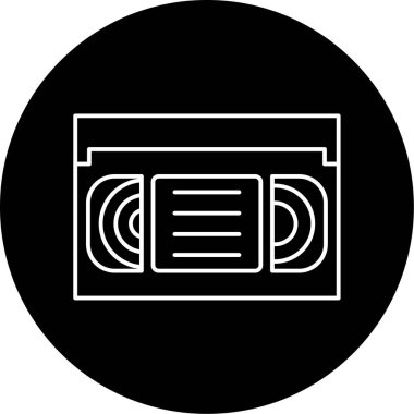 Vhs Vektör Kabartma Simgesi Tasarımı