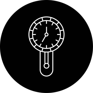 Vintage Saat Vektörü Glyph Simgesi Tasarımı