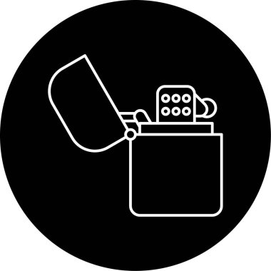 Zippo Vektör Kabartma Simgesi Tasarımı