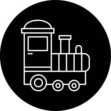 Oyuncak Tren Vektörü Kabartma Simgesi Tasarımı