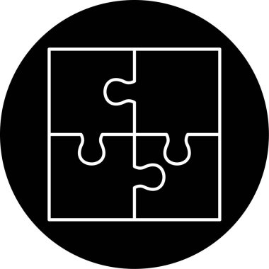 Bulmaca Vektörü Kabartma Simgesi Tasarımı