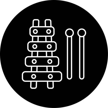 Ksilofon Vektör Kabartma Simgesi Tasarımı