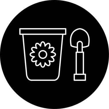 Oyuncak Kovası Vektör Kabartma Simgesi Tasarımı