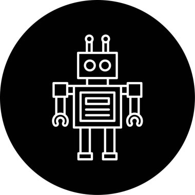 Oyuncak Robot Vektör Kabartma Simgesi Tasarımı