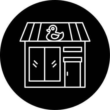 Oyuncak Dükkanı Vektörü Glyph Simgesi Tasarımı