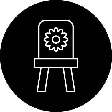 Oyuncak Sandalyesi Vektör Kabartma Simgesi Tasarımı