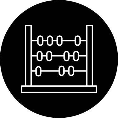 Abaküs Vektörü Kabartma Simgesi Tasarımı
