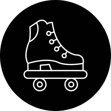 Roller Paten Vektör Glyph Simgesi Tasarımı