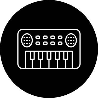 Oyuncak Piyano Vektörü Kabartma Simgesi Tasarımı