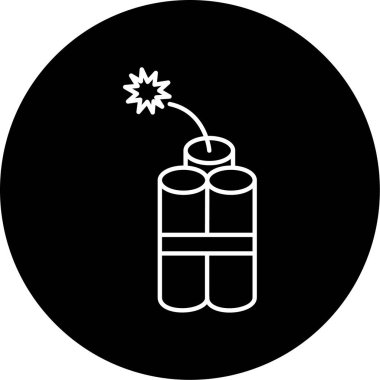 Dinamit Vektör Kabartma Simgesi Tasarımı