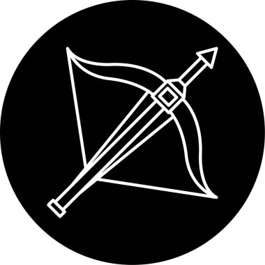 Crossbow Vector Glyph Icon Design