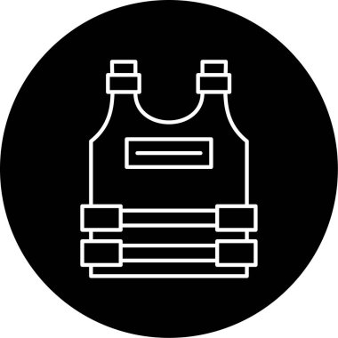 Kurşun geçirmez ceket Vektör Kabartma Simgesi Tasarımı 