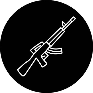 Tüfek Vektörü Kabartma Simgesi Tasarımı