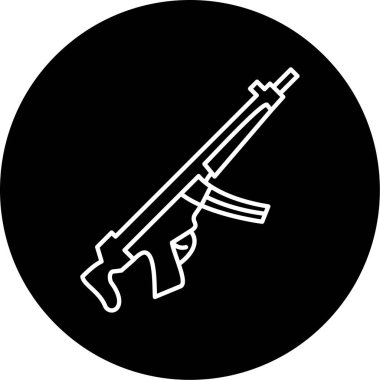Makineli Tüfek Vektörü Şekil Simgesi Tasarımı
