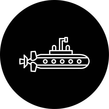 Denizaltı Vektörü Şekil Simgesi Tasarımı