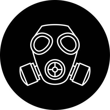 Gaz Maskesi Vektör Kabartma Simgesi Tasarımı