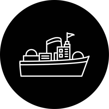 Vektör Avcı Gemisi Sembol Tasarımı 