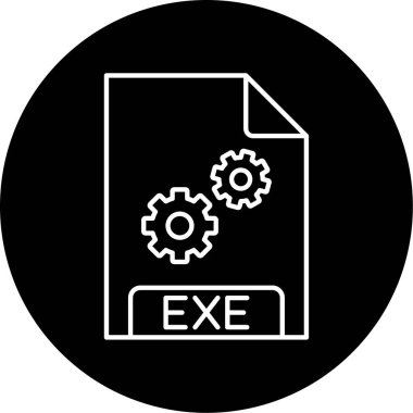 Vektör EXE Glyph Simge Tasarımı 