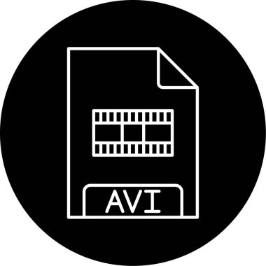 Vektör AVI Glyph Simge Tasarımı 