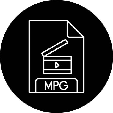 Vektör MPG Kabartma Simgesi Tasarımı 