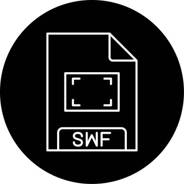 Vektör SWF Kabartma Simgesi Tasarımı 