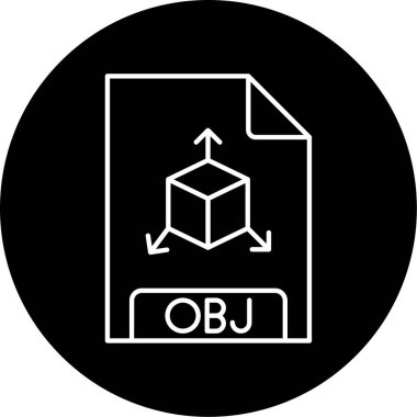 Vektör OBJ Glyph Simge Tasarımı 