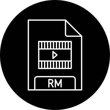 Vektör RM Glyph Simge Tasarımı 