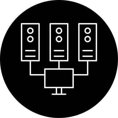 Vektör Sunucu Kabartma Simgesi Tasarımı 