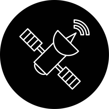 Vektör Uydu Kabartma Simgesi Tasarımı 