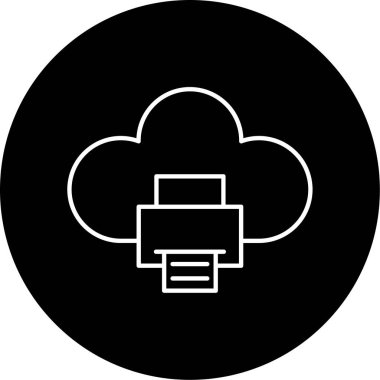 Vektör Bulut Yazdırma Kabartma Simgesi Tasarımı 