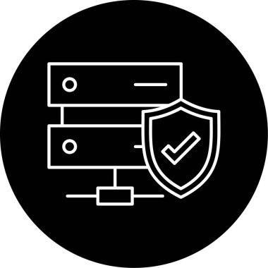 Vektör Veri Koruma Kabartma Simgesi Tasarımı 