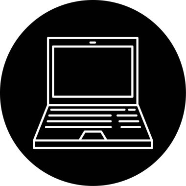 Vektör Laptop Glyph Simgesi Tasarımı 