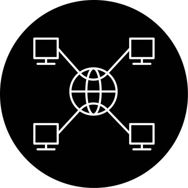 Vektör Küresel Ağ Kabartma Simgesi Tasarımı 