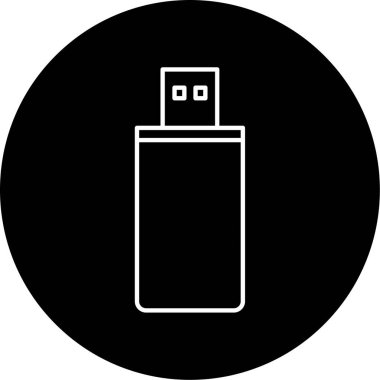 Vektör USB Kabartma Simgesi Tasarımı 
