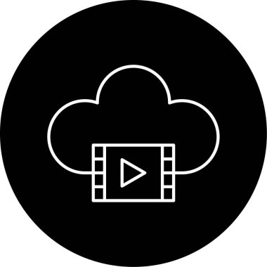 Vektör Bulutlu Film Kabartma Simgesi Tasarımı 