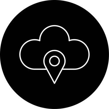 Vektör Bulut Konumu Sembol Simgesi Tasarımı 