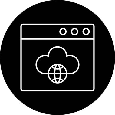 Vektör Bulut Tarayıcı Kabartma Simgesi Tasarımı 