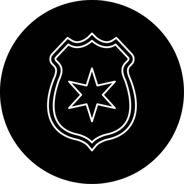 Police Badge Vector Glyph Icon Design — стоковый вектор