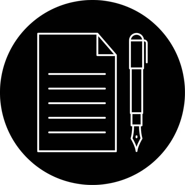 Writing Vector Glyph Icon Design — стоковый вектор