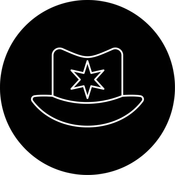 Sheriff Hat Vector Glyph Icon Design — Stok Vektör