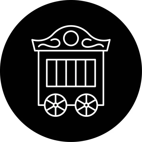 Circus Wagon Vector Glyph Icon Design — 스톡 벡터