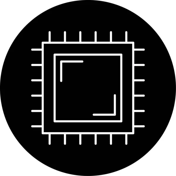Micro Chip Vector Glyph Icon Design — Stock Vector