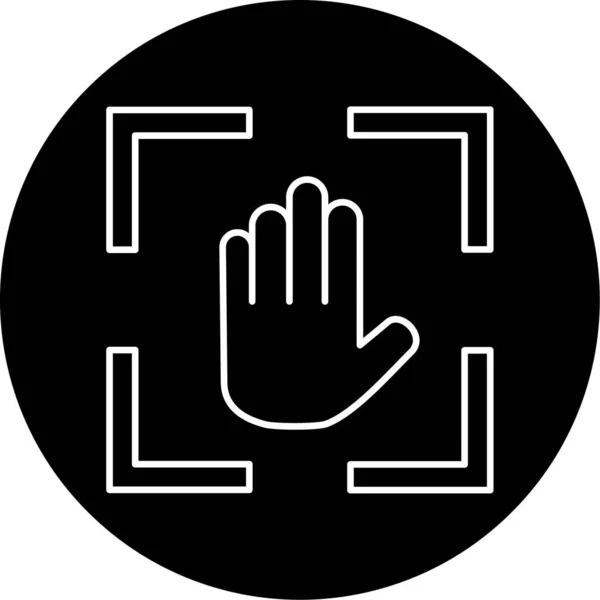 Hand Scan Vector Glyph Icon Design - Stok Vektor