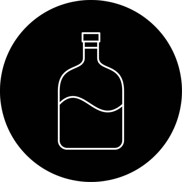 Vektorillustration Vinflaska Ikonen — Stock vektor